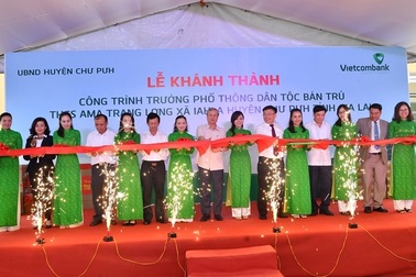 Vietcombank tài trợ 4,2 tỷ đồng xây Nhà ở bán trú và Nhà ăn cho Trường PTDT nội trú A ma Trang Lơng tại tỉnh Gia Lai