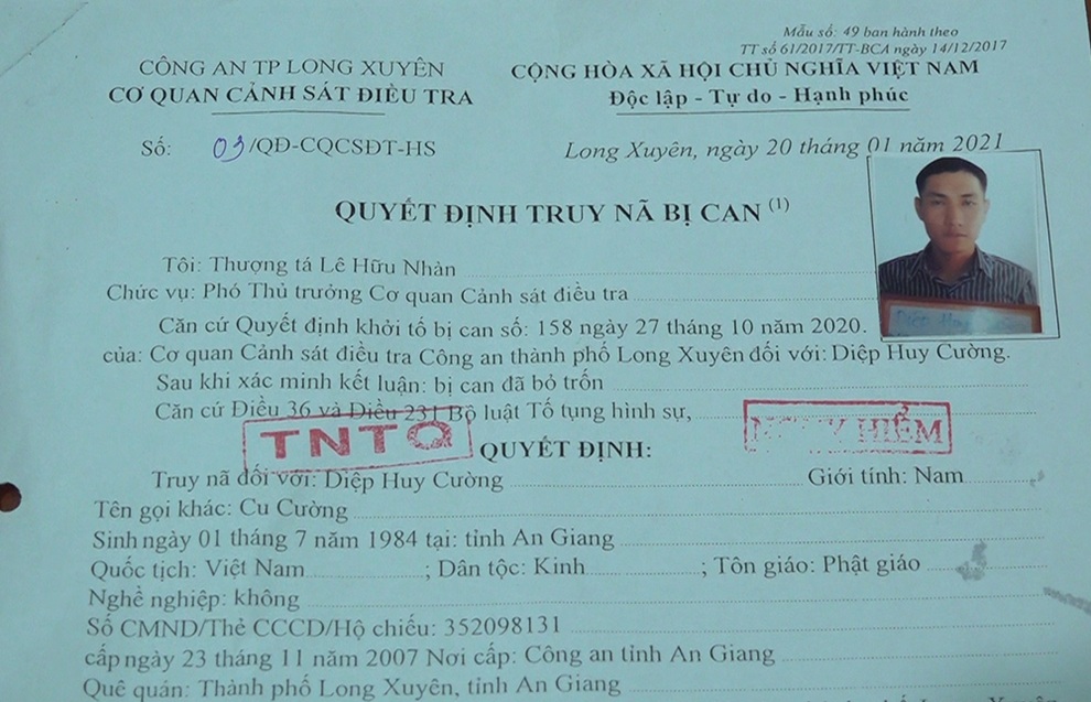 Bắt đối tượng truy nã nguy hiểm toàn quốc từng có 4 tiền án - 2 Bắt đối tượng truy nã nguy hiểm toàn quốc từng có 4 tiền án - 2