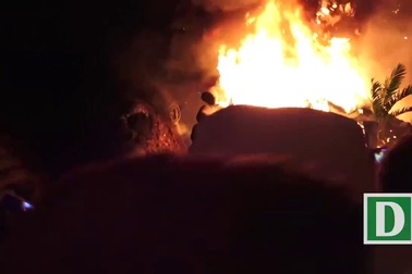 Cháy sân khấu họp báo phim Kong-Đảo đầu lâu