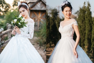 Hoa khôi Xây dựng quyến rũ khó cưỡng trong trang phục áo cưới