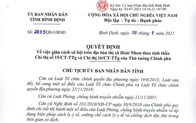 TX.Hoài Nhơn-Bình Định không tổ chức kỳ thi tốt nghiệp THPT năm 2021 (đợt 1)