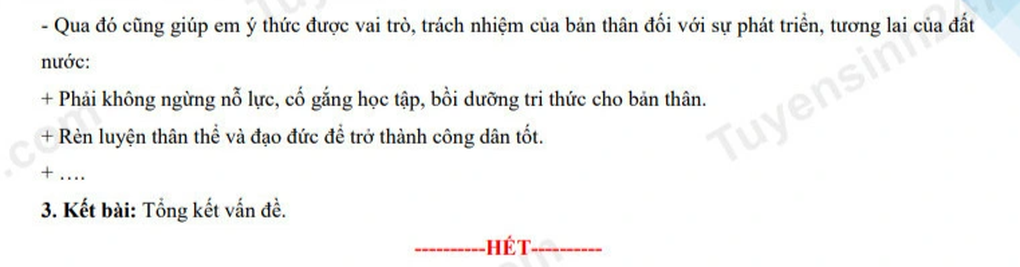 Đáp án gợi ý môn văn thi vào lớp 10 TPHCM - 6 Đáp án gợi ý môn văn thi vào lớp 10 TPHCM - 6