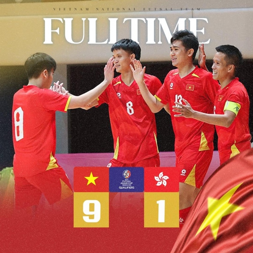 Tuyển futsal Việt Nam đại thắng 9-1, rộng cửa tham dự cúp châu Á - 1