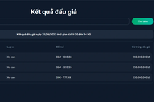 3 biển ô tô chào sàn chiều 21/9 trúng đấu giá có mức tiền gần bằng nhau