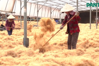 Làng nghề làm chỉ xơ dừa bên dòng sông Thơm