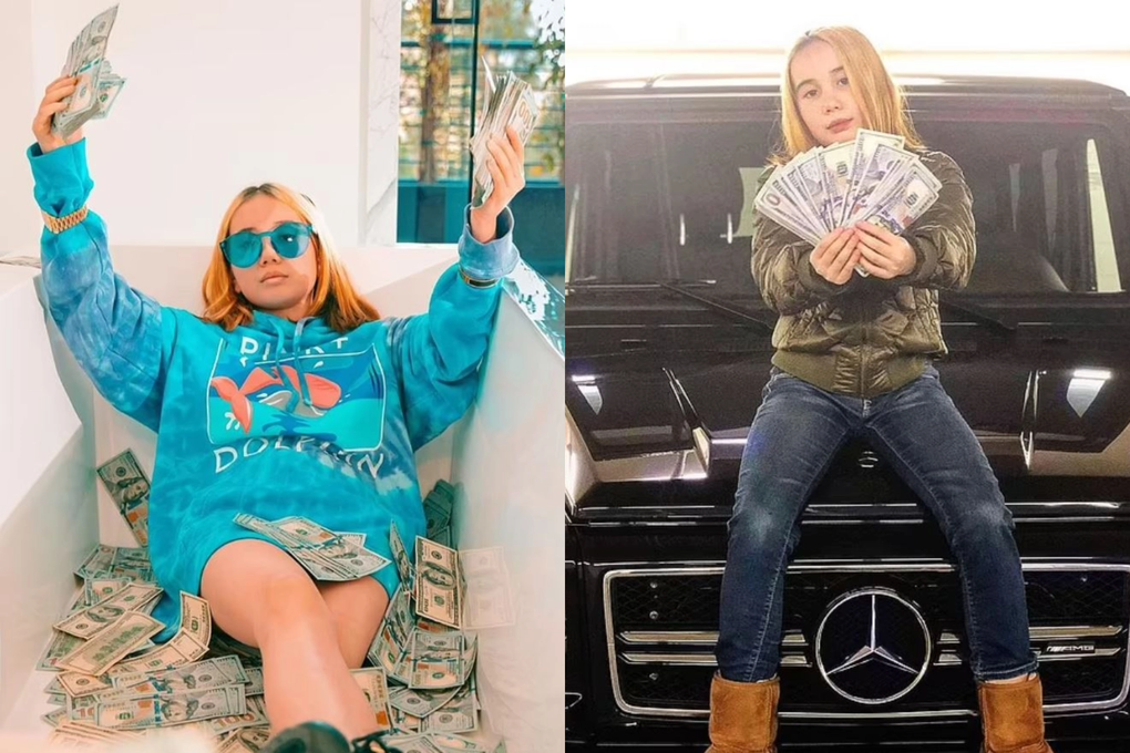 Lil Tay trở nên nổi tiếng trên mạng xã hội với những ca khúc nhạc rap lời lẽ tục tĩu và phong cách khoe khoang (Ảnh: Instagram). Lil Tay trở nên nổi tiếng trên mạng xã hội với những ca khúc nhạc rap lời lẽ tục tĩu và phong cách khoe khoang (Ảnh: Instagram).