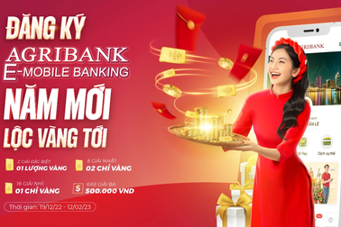Mở tài khoản Agribank E-Mobile Banking miễn phí, nhận "lì xì" Tết tới một lượng vàng