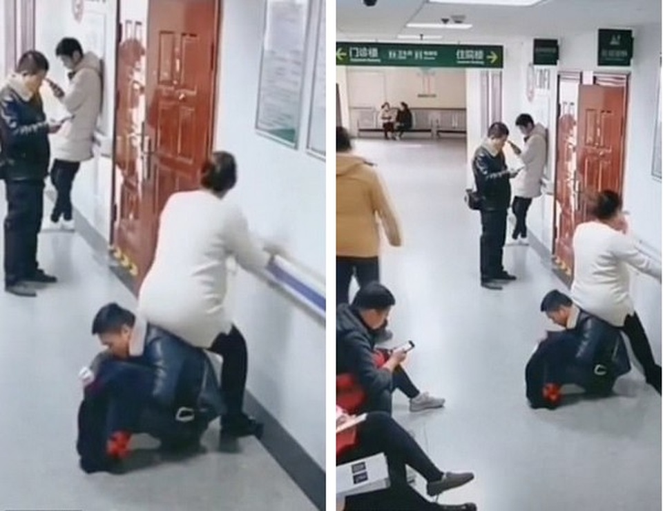 Clip “chồng dùng thân mình làm ghế cho vợ bầu ngồi nghỉ ngơi” khiến dân mạng ngưỡng mộ - 1 Clip “chồng dùng thân mình làm ghế cho vợ bầu ngồi nghỉ ngơi” khiến dân mạng ngưỡng mộ - 1