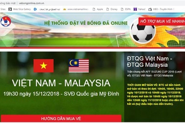 Ngừng hoạt động trang web giả mạo bán vé trận chung kết Việt Nam - Malaysia