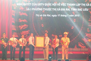 Công bố thành lập thị xã Giá Rai   