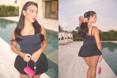Bạn gái C.Ronaldo gây sốt khi mặc váy ngắn táo bạo