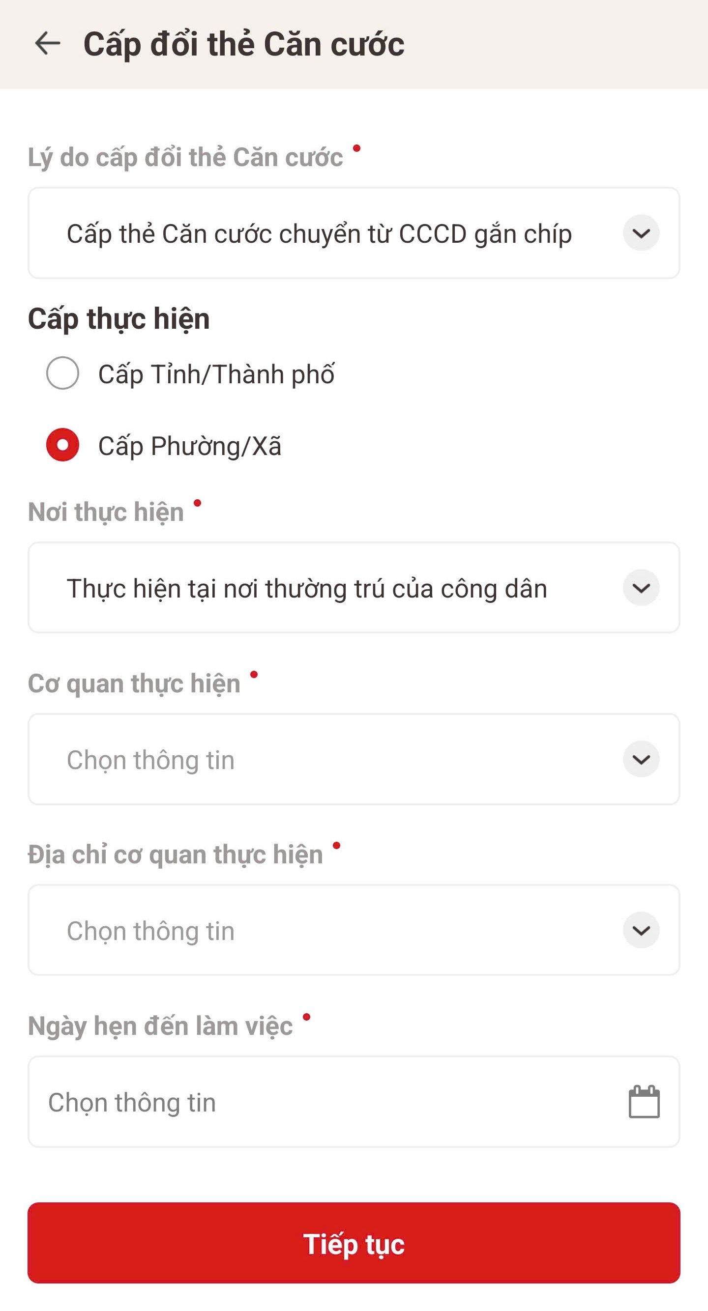 Cách đổi thẻ Căn cước theo quê quán, địa chỉ mới thông qua ứng dụng VNeID - 4 Cách đổi thẻ Căn cước theo quê quán, địa chỉ mới thông qua ứng dụng VNeID - 4