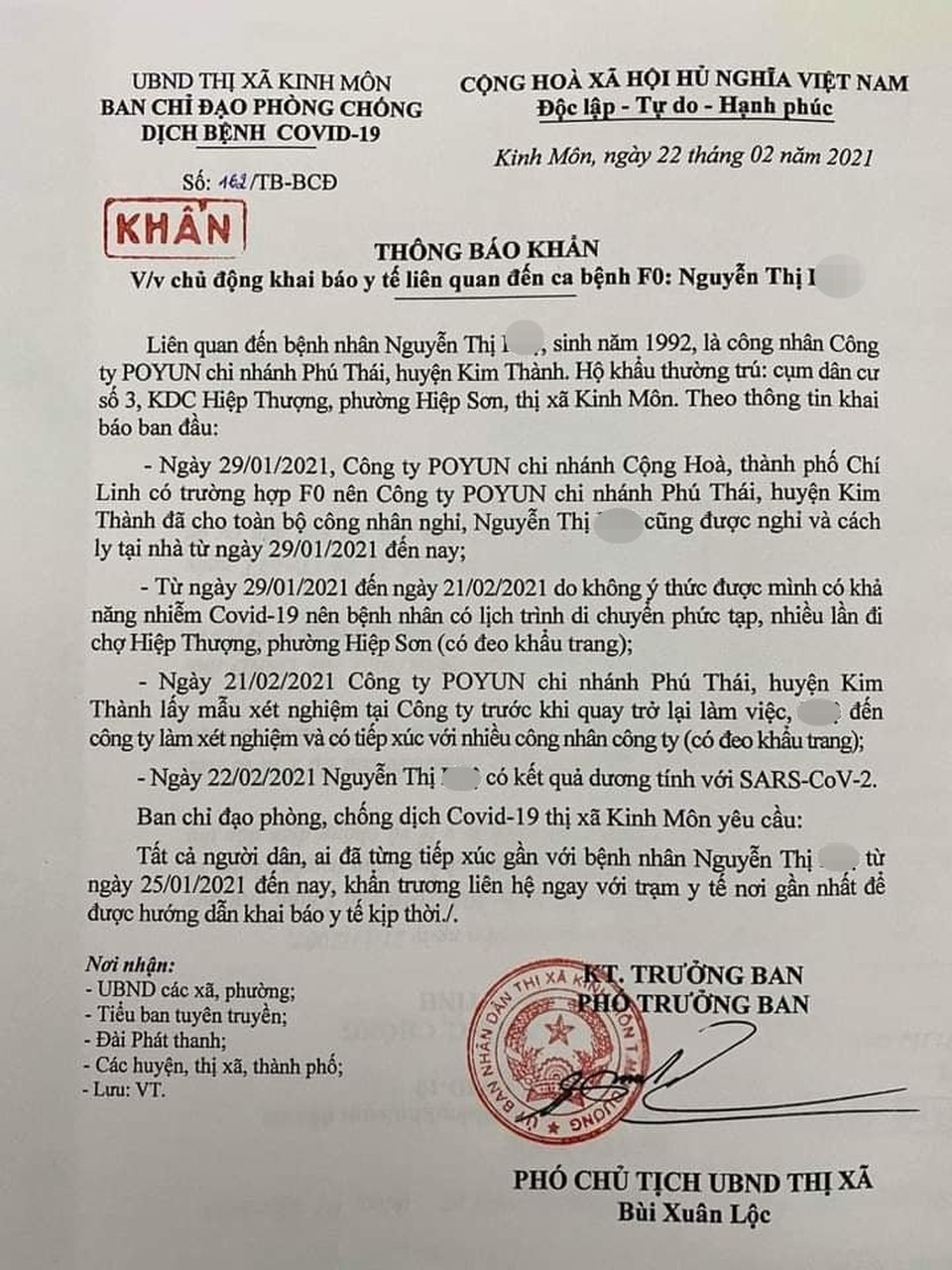 Nữ công nhân Công ty POYUN mắc Covid-19 đi khắp nơi, tiếp xúc nhiều người - 2 Nữ công nhân Công ty POYUN mắc Covid-19 đi khắp nơi, tiếp xúc nhiều người - 2