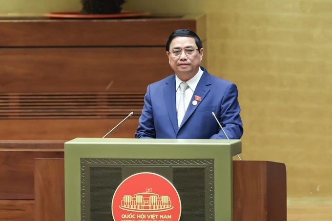 Thủ tướng Chính phủ Phạm Minh Chính báo cáo tình hình KT-XH trước Quốc hội