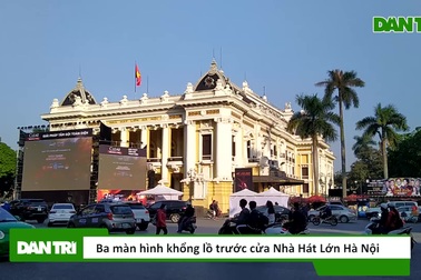 Ba màn hình khổng lồ phục vụ khán giả trận U22 Việt Nam - U22 Indonesia