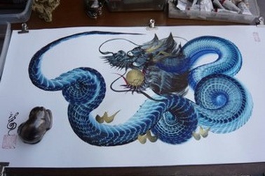 Vẽ tranh rồng uốn lượn chỉ bằng một nét