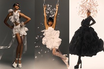 H'Hen Niê mạo hiểm đu dây, mang giày 20cm chụp ảnh thời trang