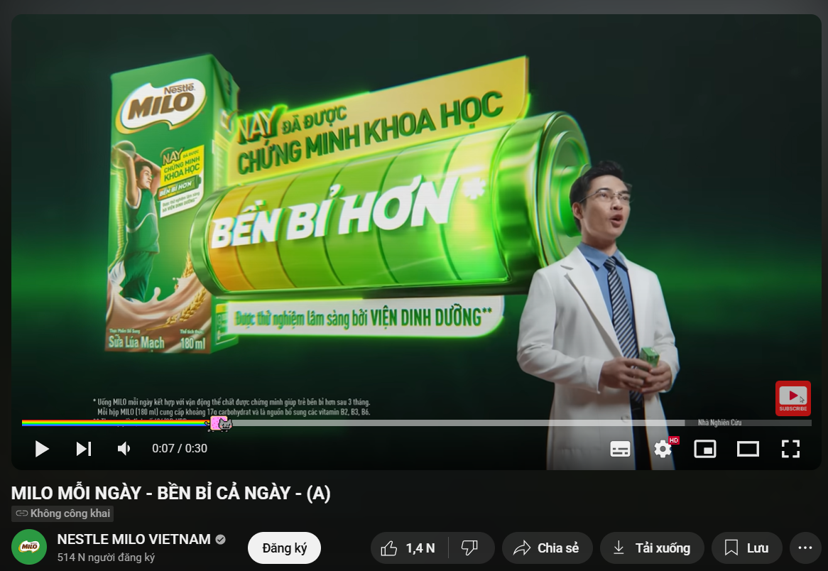 Toàn cảnh vụ lùm xùm quảng cáo sữa Milo - 4 Toàn cảnh vụ lùm xùm quảng cáo sữa Milo - 4