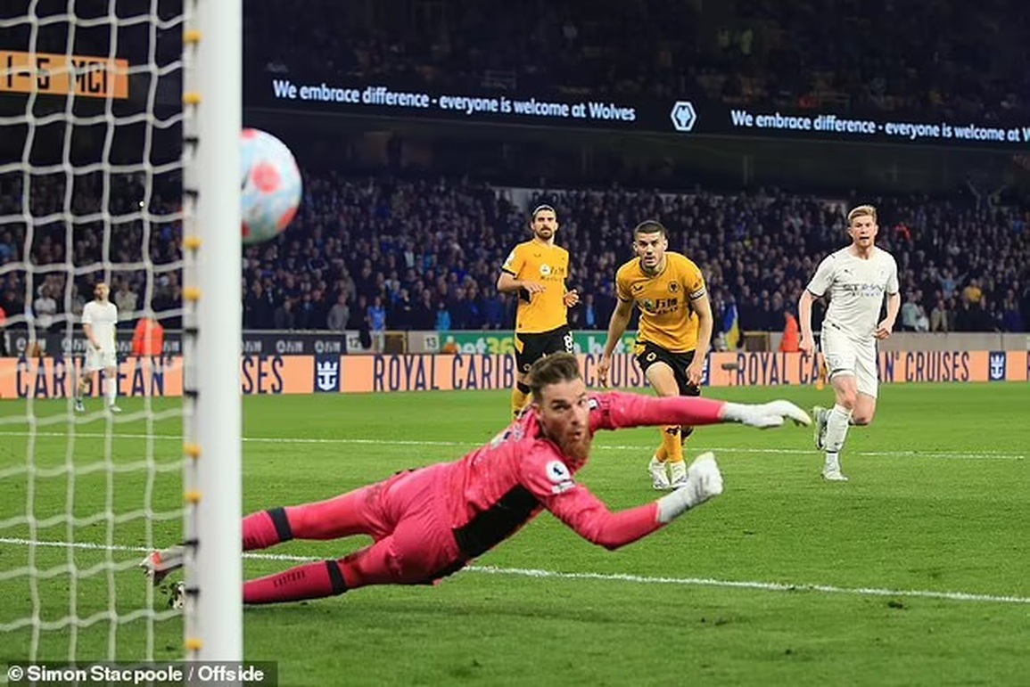 Lập poker vào lưới Wolves, De Bruyne vẫn tiếc rẻ bỏ lỡ bàn thắng thứ 5 - 3 Lập poker vào lưới Wolves, De Bruyne vẫn tiếc rẻ bỏ lỡ bàn thắng thứ 5 - 3