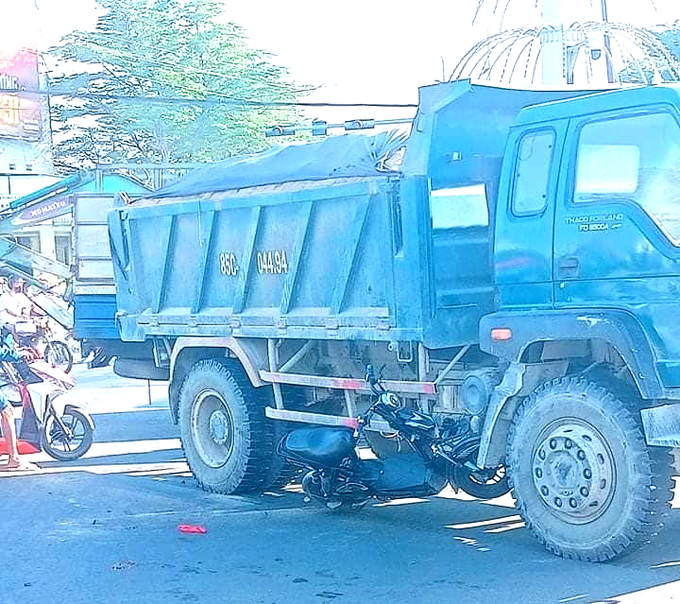Hiện trường vụ tai nạn thương tâm tàm học sinh lớp 8 tử vong.
