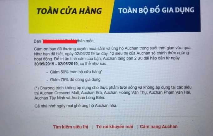 Auchan bất ngờ giảm giá “sập sàn” vào phút chót - Ảnh 1. Auchan bất ngờ giảm giá “sập sàn” vào phút chót - Ảnh 1.
