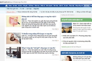 Trang thông tin Sức khỏe có thêm chuyên mục "Ung thư"