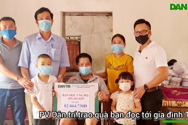 Trao hơn 82 triệu đồng của bạn đọc Dân trí đến gia đình chị Nguyễn Thị Thu