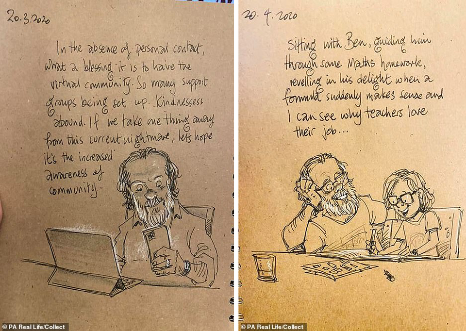 Xúc động tập Nhật ký vẽ nguệch ngoạc về người vợ đã mất của họa sĩ già - 6