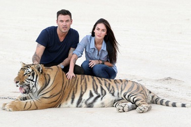 Megan Fox chơi với hổ