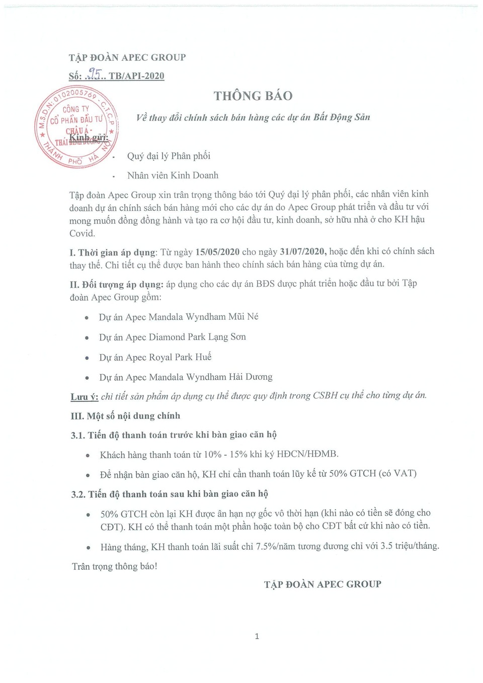 Apec Group “chơi lớn”: Ân hạn nợ gốc vô thời hạn - 1 Apec Group “chơi lớn”: Ân hạn nợ gốc vô thời hạn - 1