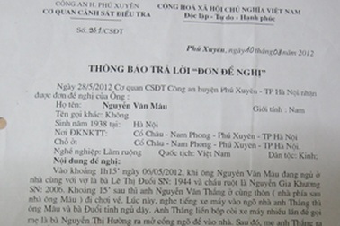 Không khởi tố vụ hủy hoại tài sản tại huyện Phú Xuyên
