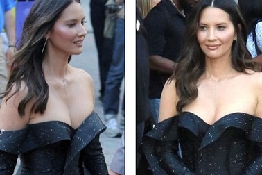 Olivia Munn đẹp hút hồn với váy trễ nải