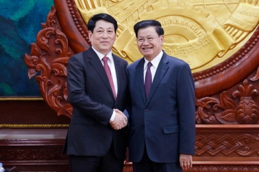 Chủ tịch nước Lương Cường và Tổng Bí thư, Chủ tịch nước Lào hội đàm