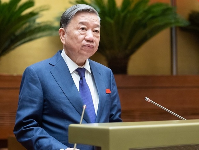 Đại tướng Tô Lâm, Bộ trưởng Công an trình bày tờ trình dự thảo Luật.