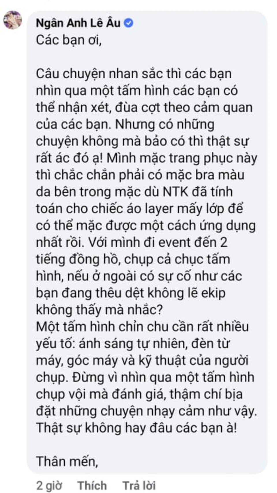 Bị tố nhan sắc dao kéo, hớ hênh vòng 1: Lê Âu Ngân Anh nói gì? - 2 Bị tố nhan sắc dao kéo, hớ hênh vòng 1: Lê Âu Ngân Anh nói gì? - 2