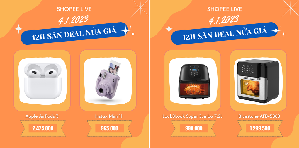 Săn khuyến mãi nửa giá từ thương hiệu lớn trên Shopee Live - 2 Săn khuyến mãi nửa giá từ thương hiệu lớn trên Shopee Live - 2