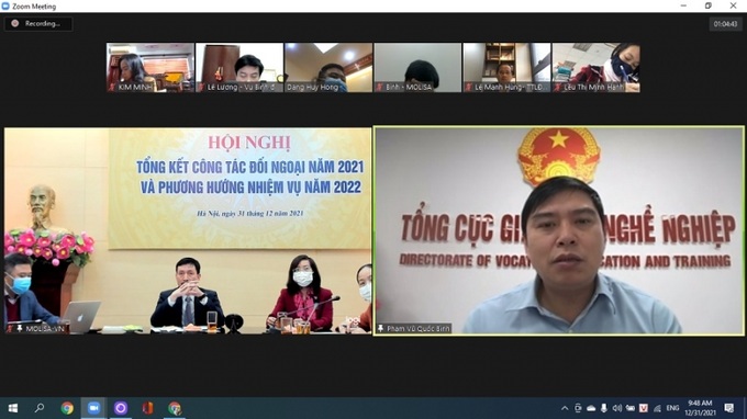 Đại diện các đơn vị thuộc Bộ tham gia Hội nghị theo hình thức trực tuyến