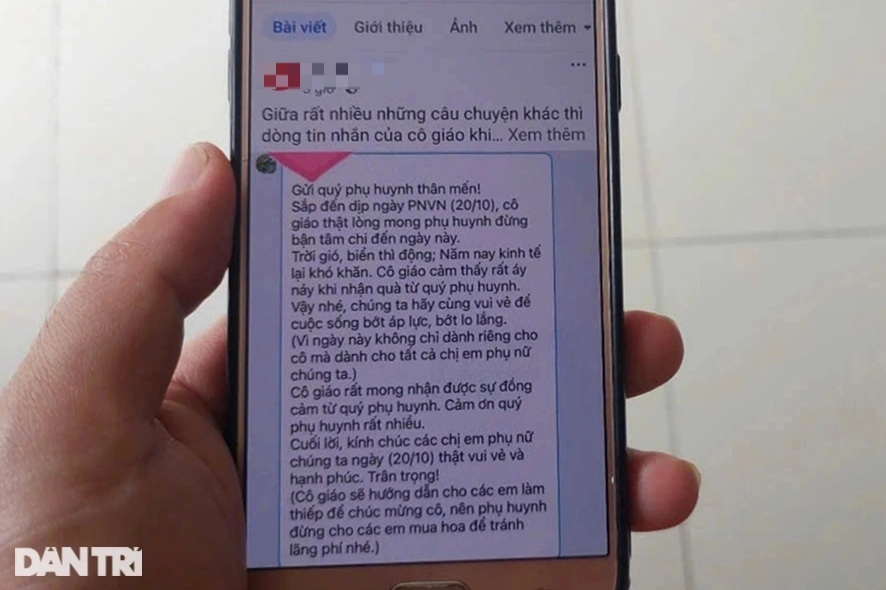 Tin nhắn mong phụ huynh đừng bận tâm đến ngày 20/10 gây bão mạng - 1 Tin nhắn mong phụ huynh đừng bận tâm đến ngày 20/10 gây bão mạng - 1