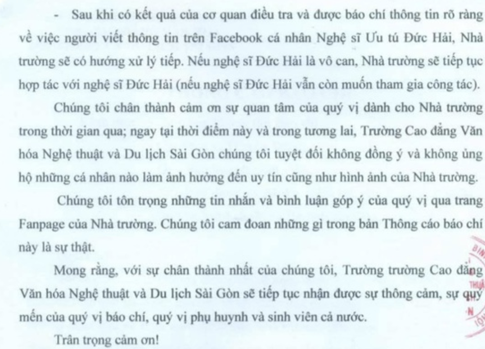 Nghệ sĩ Đức Hải bị miễn nhiệm chức vụ Phó hiệu trưởng - 3 Nghệ sĩ Đức Hải bị miễn nhiệm chức vụ Phó hiệu trưởng - 3