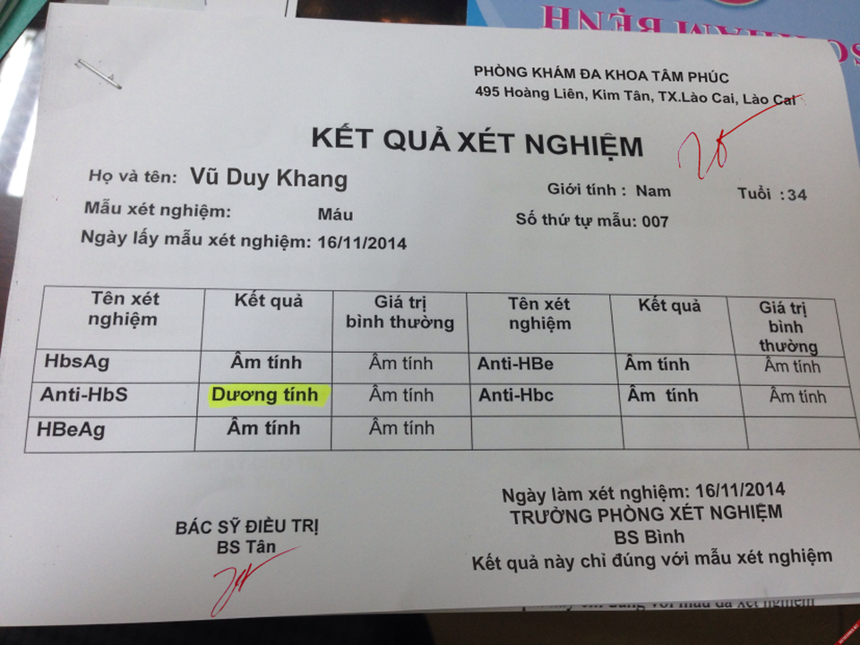 Âm tính viêm gan virus B nhờ tư vấn của vợ - 1 Âm tính viêm gan virus B nhờ tư vấn của vợ - 1