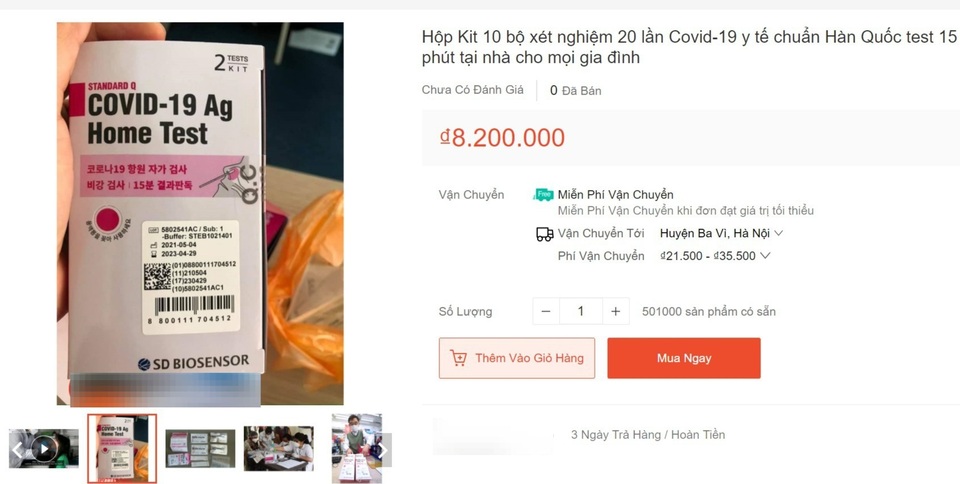 Kit test nhanh Covid-19 nhan nhản chợ mạng: Coi chừng tiền mất tật mang - 2 Kit test nhanh Covid-19 nhan nhản chợ mạng: Coi chừng tiền mất tật mang - 2