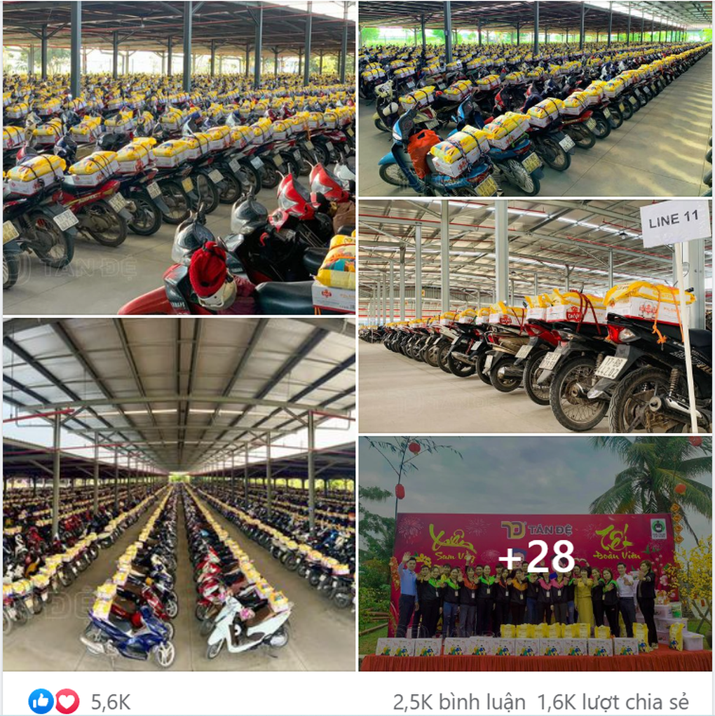 Thưởng Tết độc lạ: Cột sẵn quà trên xe hàng nghìn công nhân - 2 Thưởng Tết độc lạ: Cột sẵn quà trên xe hàng nghìn công nhân - 2