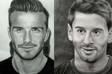 Cô gái vẽ tranh danh thủ sống động như người thật