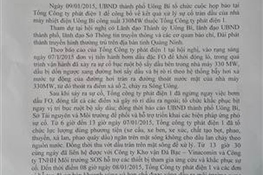 TP Uông Bí chỉ đạo khắc phục sự cố tràn dầu trên sông Uông