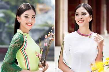 Hoa hậu Tiểu Vy duyên dáng trong tà áo dài khoe nét xuân thì tuổi 18