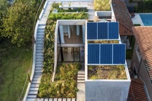 Nhà phố xanh mướt với sân vườn liên hoàn nối 3 tầng