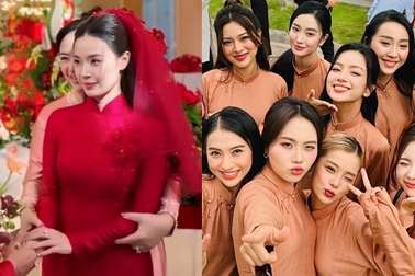 Midu rạng rỡ bên chồng thiếu gia trong lễ gia tiên, dàn phù dâu gây chú ý