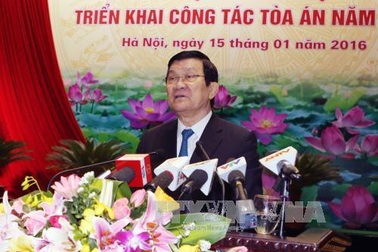 Chủ tịch nước: Xây dựng ngành Tòa án xứng đáng là chỗ dựa và niềm tin của nhân dân