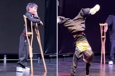 Nam sinh khuyết tật bỏ nạng, nhảy breakdance gây sốt mạng