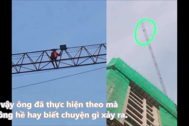 Người đàn ông mộng du, leo lên cần cẩu cao 126m mà không hay biết